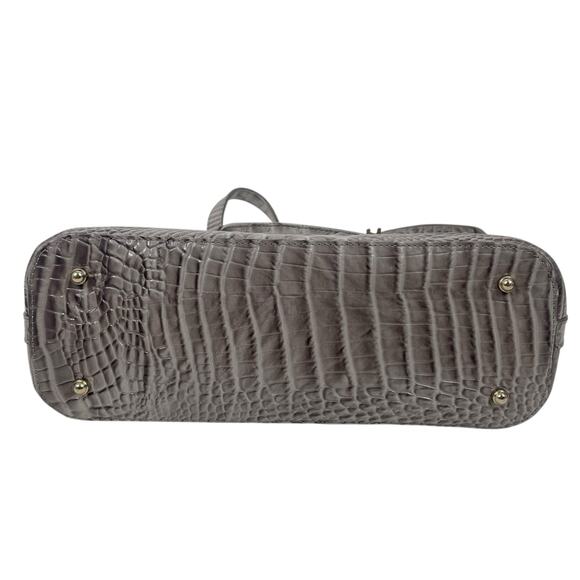 Brahmin Mini Asher Tote Satchel Bag Melbourne Gray Croc Embossed - Picture 6 of 13